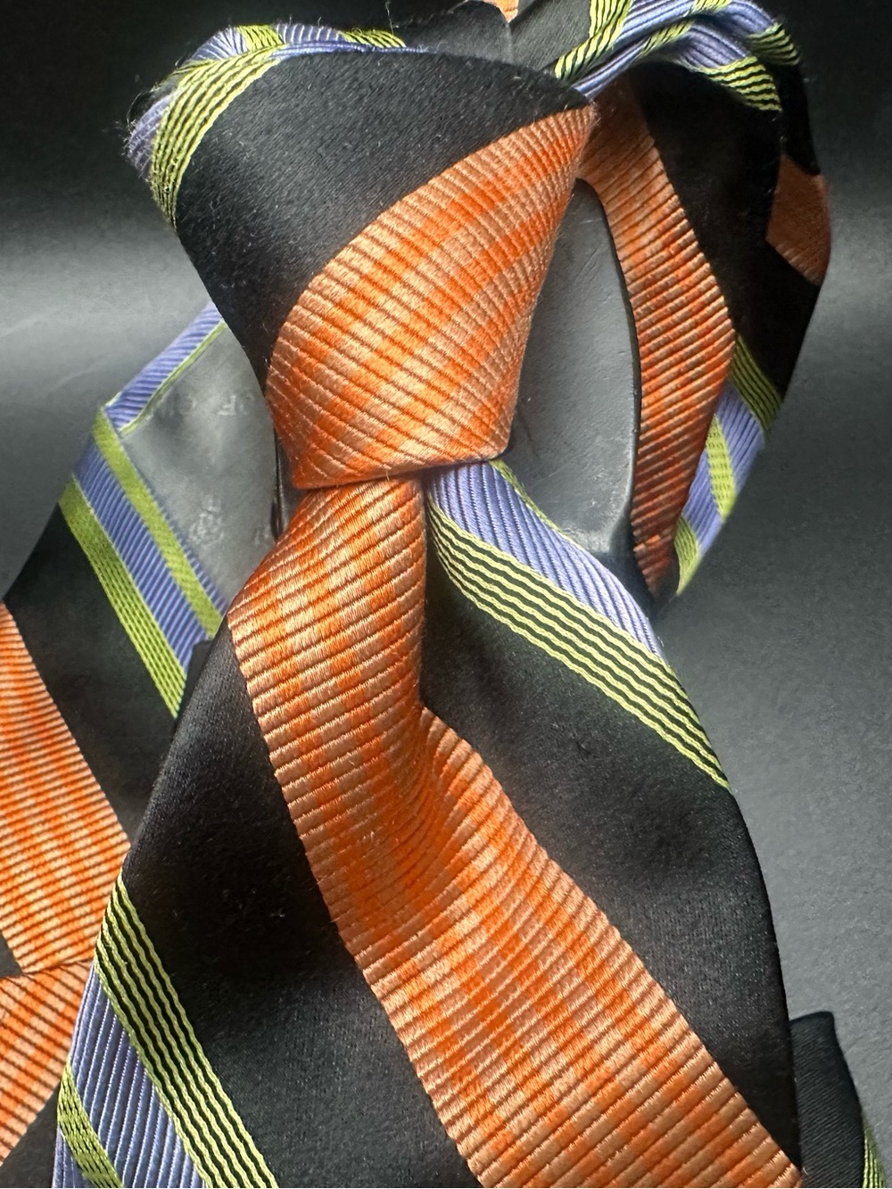 Robert Talbott “Best of Class” (H. Stockton) — Black, Orange, Periwinkle & Olive